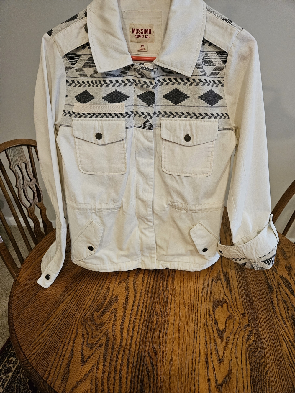 Mossimo Supply Co. CreamAztec Print Utility Jacket